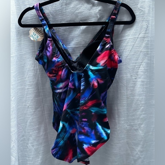 SWIMSUIT One Piece Miraclesuit Shaper Size 10 #6552988 Oceanus Blue Women V Neck - Picture 2 of 14